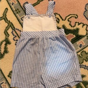 Little English gingham shortalls